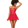 Wet Look Two In One Babydoll Red Mapale
