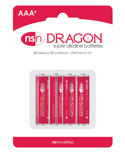 Dragon Alkaline Batteries - AAA Pack of 4 Ns Novelties INC