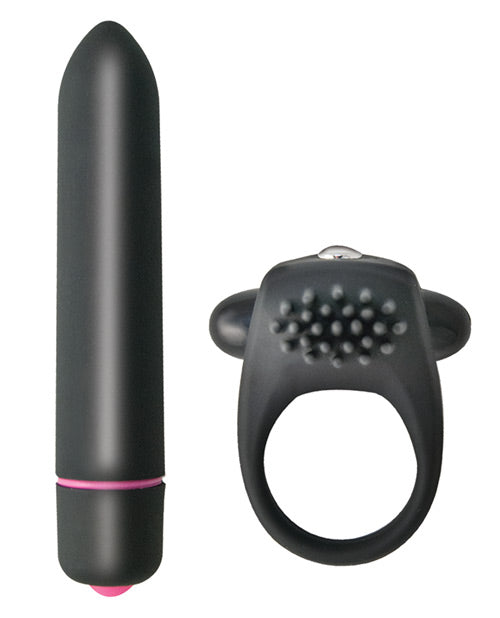 Intense Cockring & Bullet - Black Nasstoys