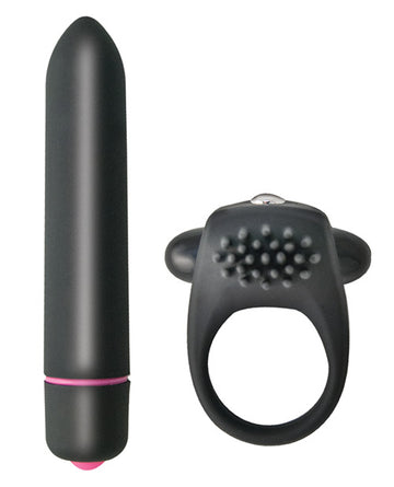 Intense Cockring & Bullet - Black Nasstoys
