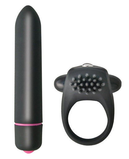 Intense Cockring & Bullet - Black Nasstoys