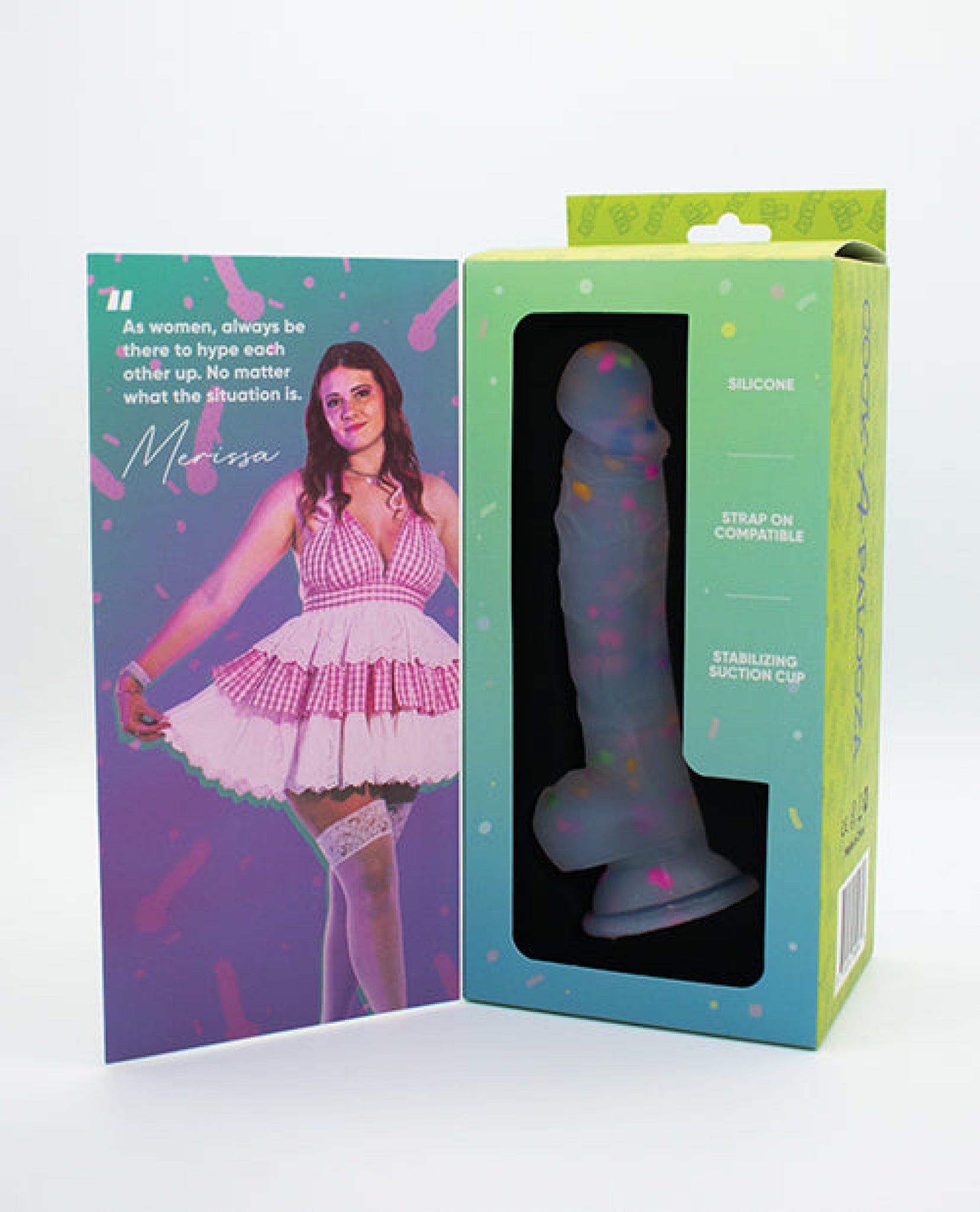 Natalie's Toy Box Cock-A-Palooza Confetti Silicone Suction Dildo Like A Kitten