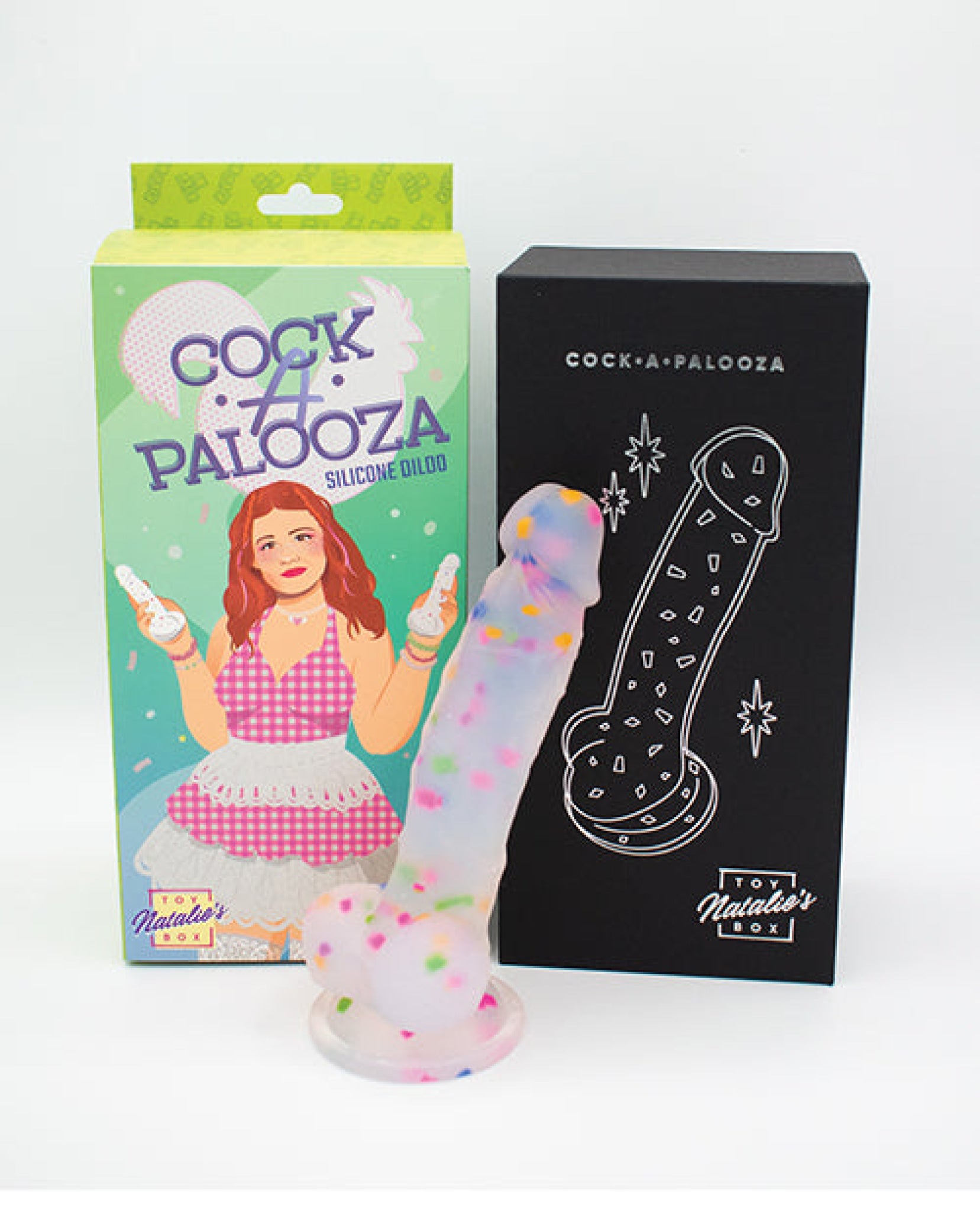 Natalie's Toy Box Cock-A-Palooza Confetti Silicone Suction Dildo Like A Kitten