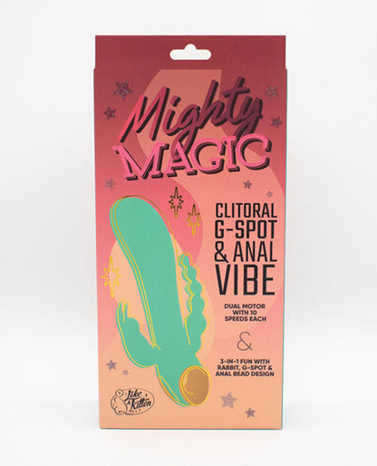Natalie's Toy Box Mighty Magic Clit, G-Spot & Anal Vibrator - Aqua Like A Kitten