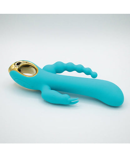 Natalie's Toy Box Mighty Magic Clit, G-Spot & Anal Vibrator - Aqua Like A Kitten