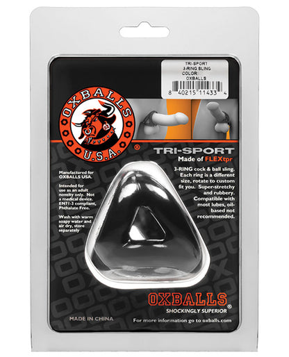 Oxballs Atomic Jock Tri Sport 3 Ring Sling Cockring Blue Ox Designs LLCDba Oxballs
