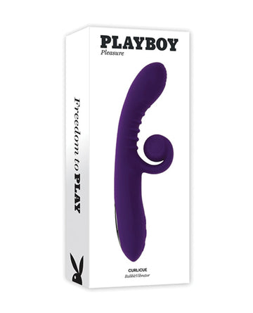 Playboy Pleasure Curlicue Rabbit Vibrator - Acai Evolved Novelties INC