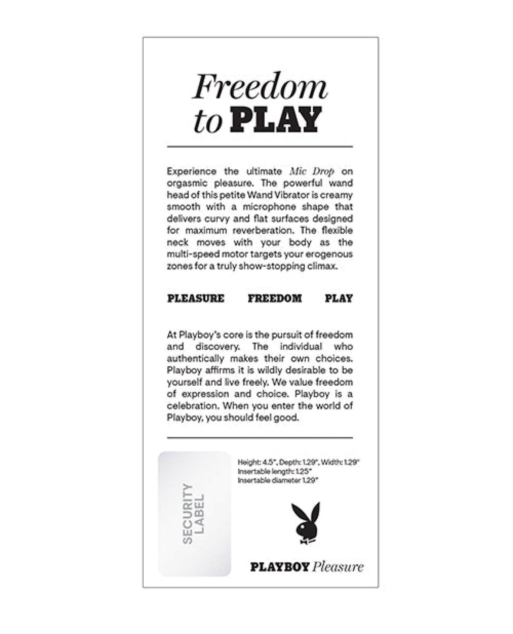 Playboy Pleasure Mic Drop Petite Wand Vibrator - Fuschia Evolved Novelties INC