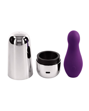 Playboy Pleasure The Jet Set Vibrator - Acai/Silver Evolved Novelties INC