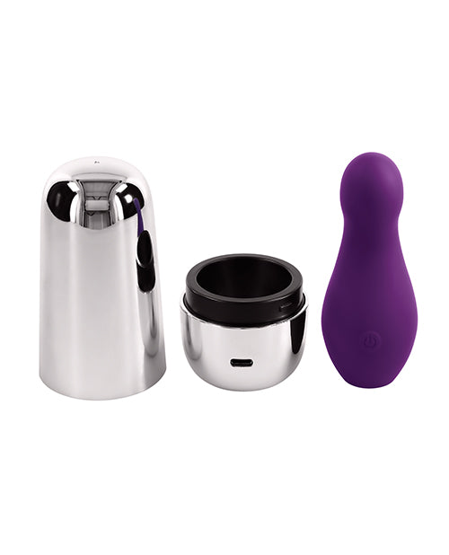 Playboy Pleasure The Jet Set Vibrator - Acai/Silver Evolved Novelties INC