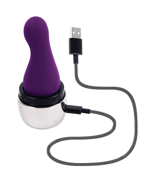 Playboy Pleasure The Jet Set Vibrator - Acai/Silver Evolved Novelties INC