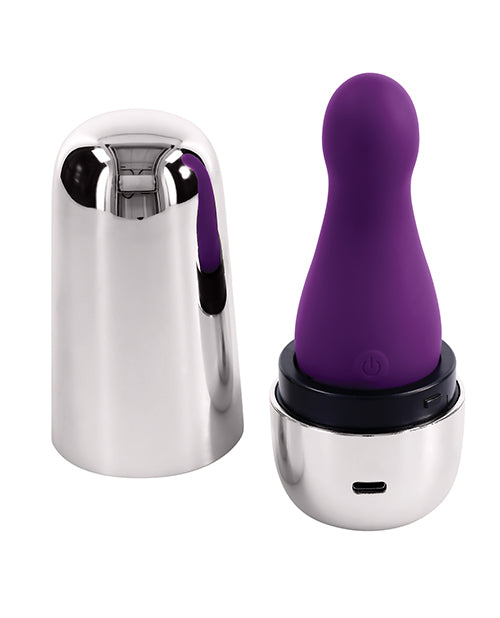 Playboy Pleasure The Jet Set Vibrator - Acai/Silver Evolved Novelties INC