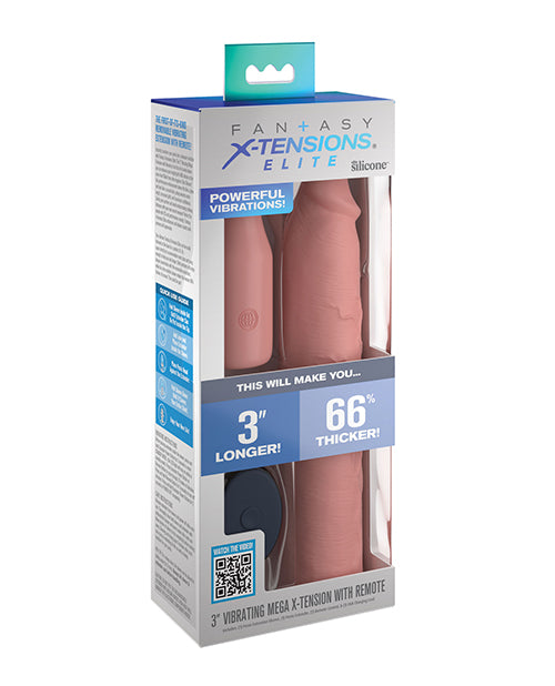 Fantasy X-tensions Elite 9" Sleeve Vibrating 3" Plug W/remote Pipedream Products
