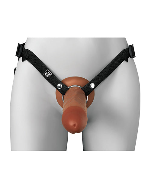 Fantasy X-Tensions Elite 8" Silicone Hollow Strap-on w/Harness - Brown Pipedream Products