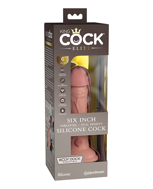 King Cock Elite 6 Dual Density Vibrating Silicone Cock Pipedream Products vibrators