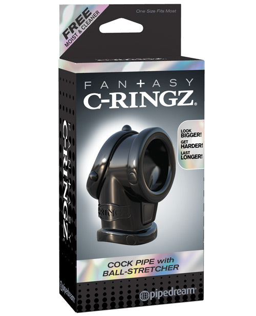Fantasy C-Ringz Cock Pipe w/Ball Stretcher - Black Pipedream Products