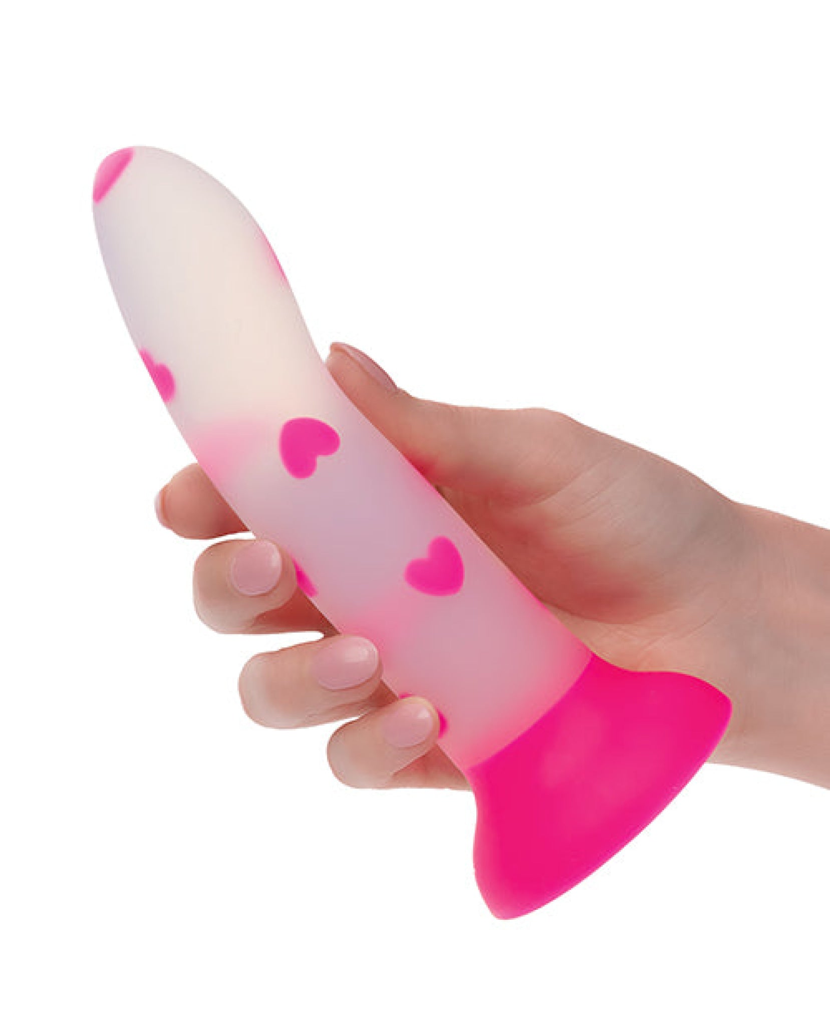 Glow Stick Heart Suction Cup Glow-in-the-Dark Dildo - Pink California Exotic Novelties