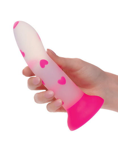 Glow Stick Heart Suction Cup Glow-in-the-Dark Dildo - Pink California Exotic Novelties