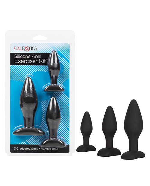 Silicone Anal Exerciser Kit - Black California Exotic Novelties