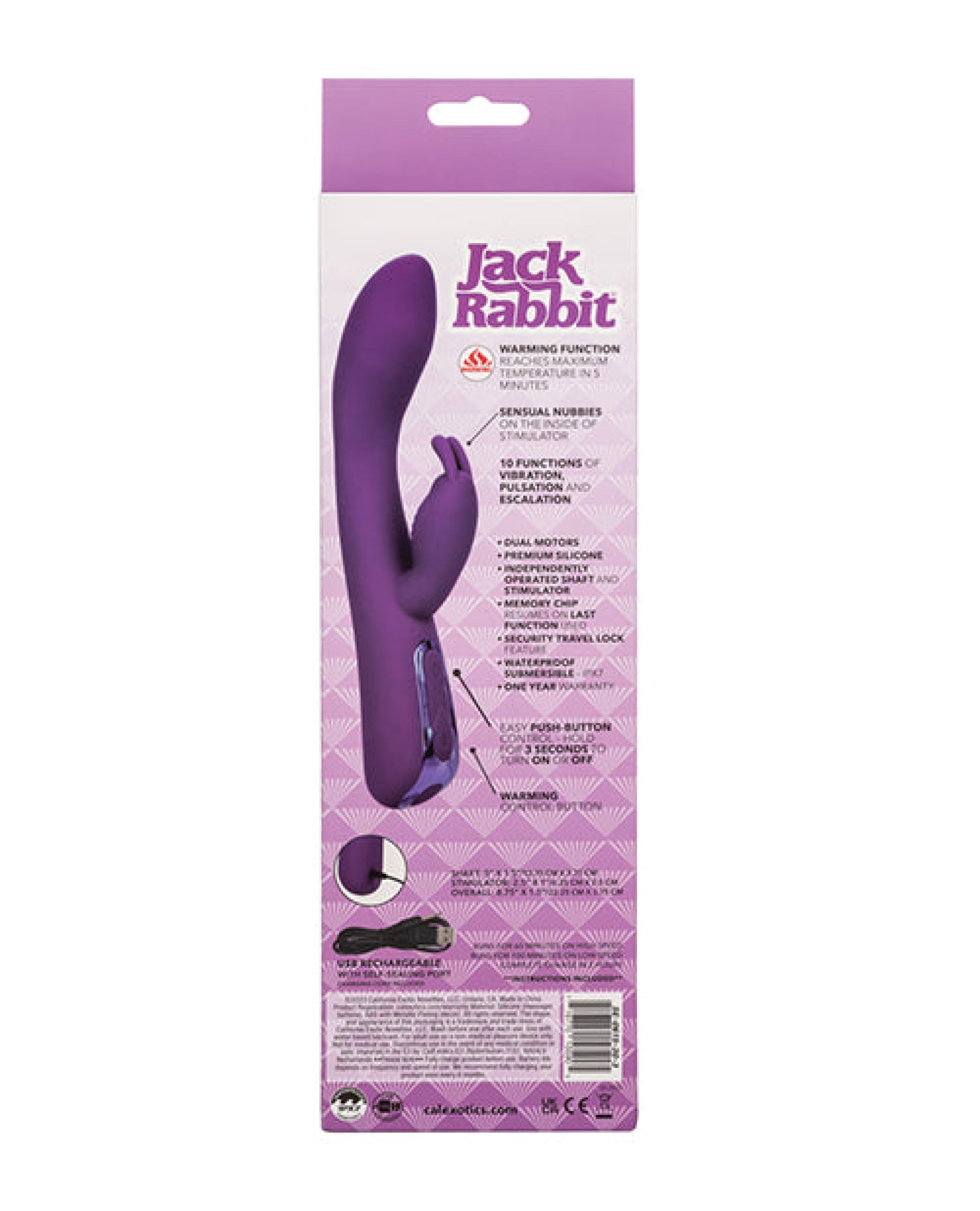 Jack Rabbit Elite Warming Rabbit - Purple California Exotic Novelties