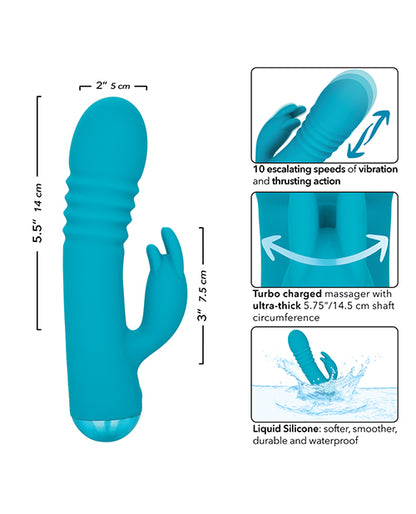 Thicc Chubby Thrusting Tickler - Aqua California Exotic Novelties