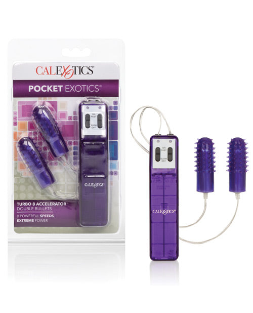 Pocket Exotics Turbo 8 Accelerator Double Bullets - Purple California Exotic Novelties