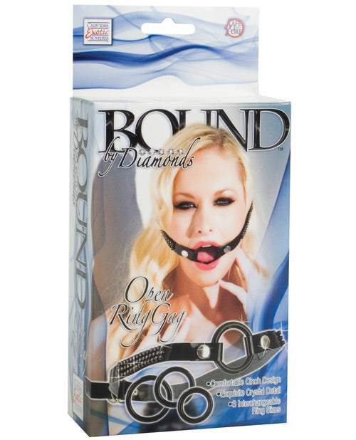 Bound by Diamonds Open Ring Gag - Black California Exotic Novelties
