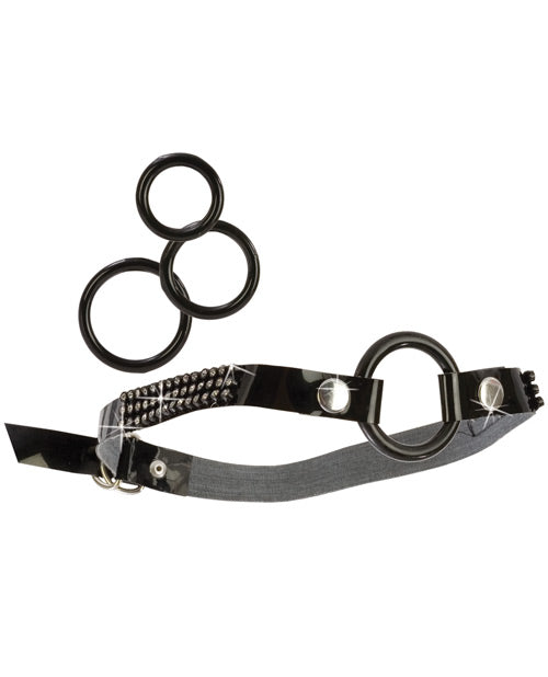 Bound by Diamonds Open Ring Gag - Black California Exotic Novelties