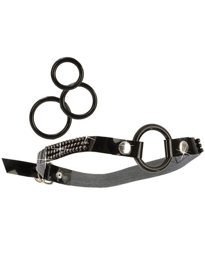 Bound by Diamonds Open Ring Gag - Black California Exotic Novelties