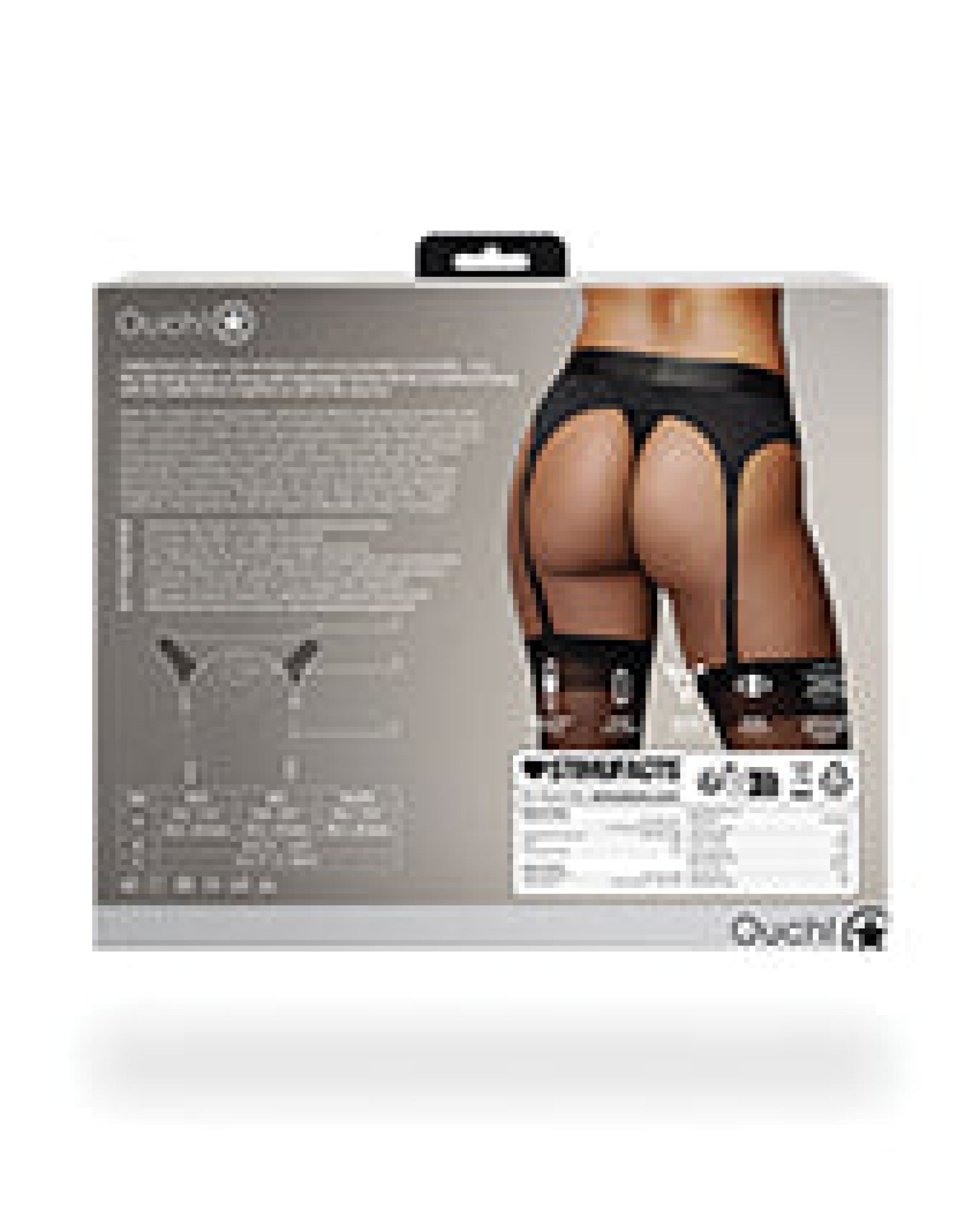 Shots Ouch Vibrating Strap On Thong W/adjustable Garters - Black Shots