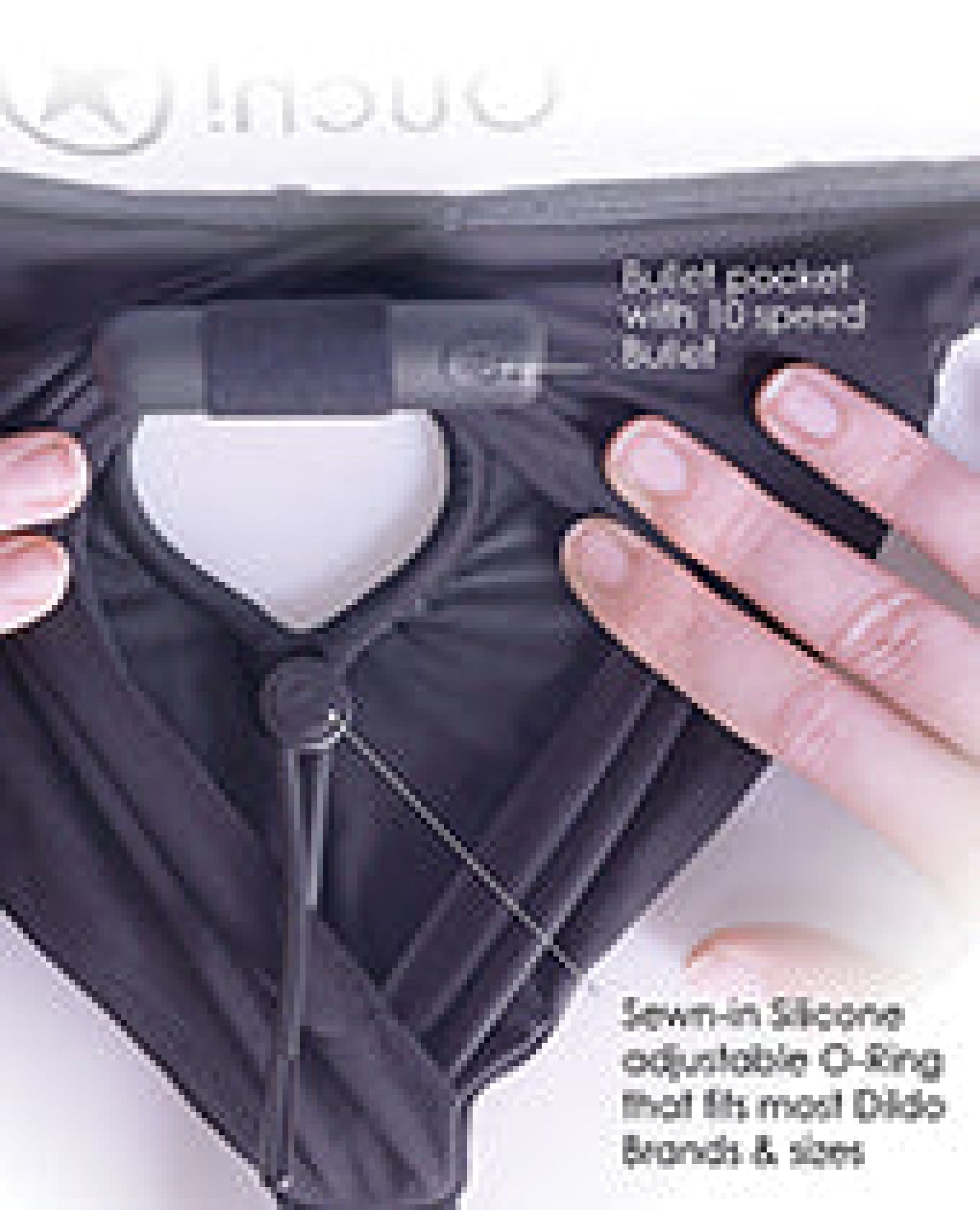 Shots Ouch Vibrating Strap On Thong W/adjustable Garters - Black Shots