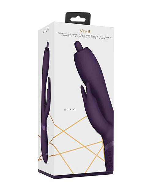 Shots Vive Nilo Pinpoint Rotating G-Spot Rabbit - Purple Shots America LLC vibrators