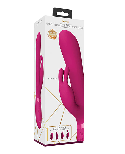 Shots Vive Chou G-Spot Rabbit w/Interchangeable Clitoral Attachments - Pink Shots America LLC vibrators