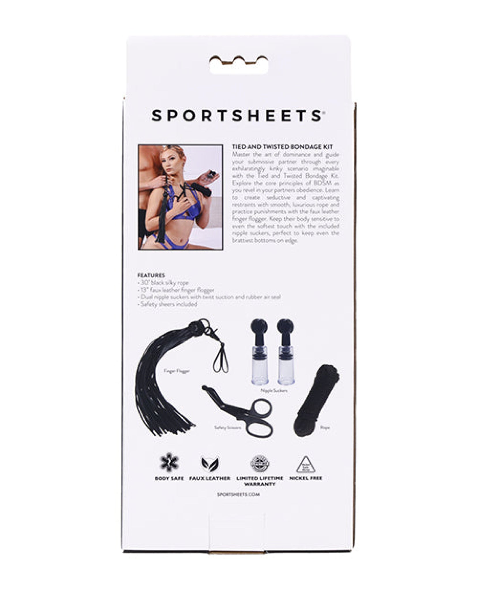 Sportsheets Tied & Twisted Bondage Set - Black Sportsheets International