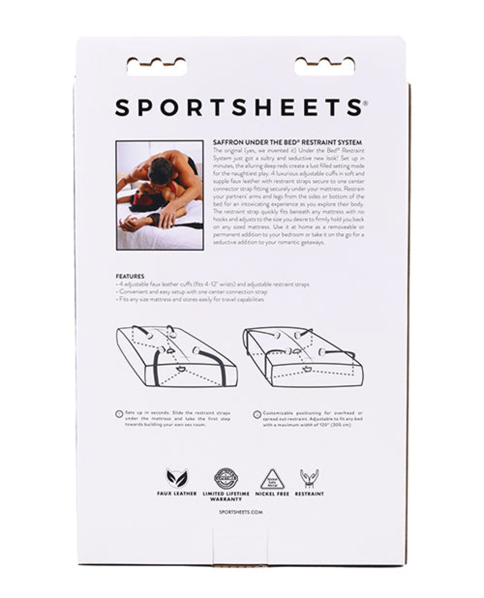 Saffron Under the Bed Adjustable Restraint System - Black and Red Sportsheets International