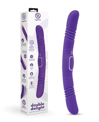 Together Double Delight Double-Ended Vibrating & Thrusting Vibrator - Purple Electric Eel INC