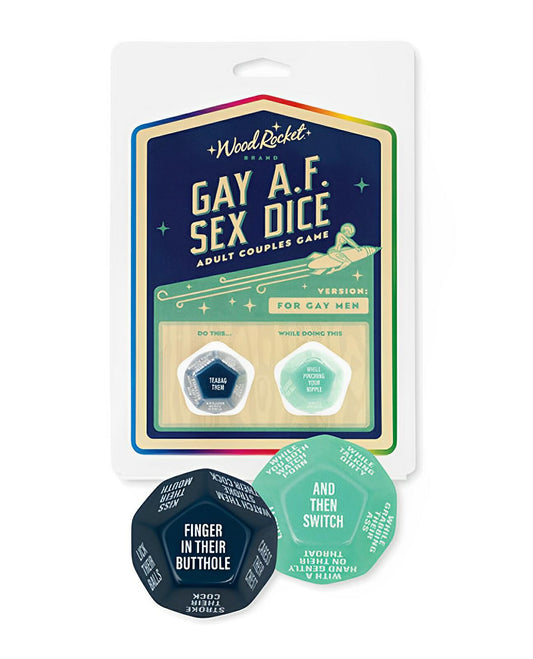 Wood Rocket Gay AF Gay Men Couples Sex Dice Game - Blue Wood Rocket LLC