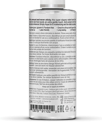 Wicked Sensual Care Simply Aqua Water Based Lubricant Wicked Sensual Care