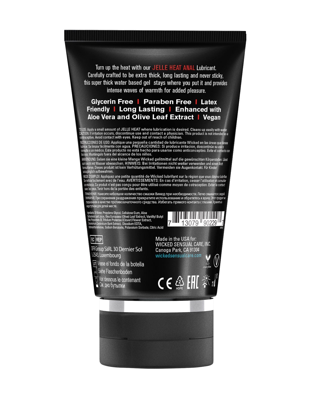 Wicked Sensual Care Jelle Warming Water Based Anal Gel Lubricant - 4 oz Wicked Sensual Care