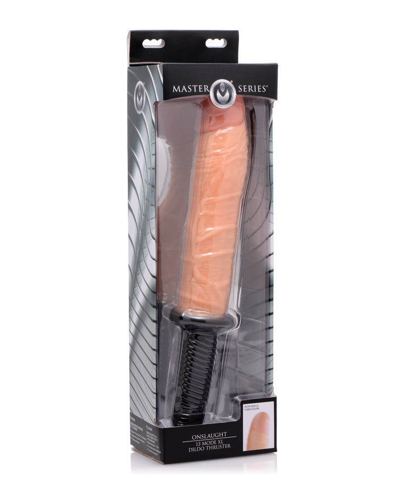 Master Series Onslaught 13 Mode XL Vibrating Dildo Thruster - Light Xr LLC vibrators