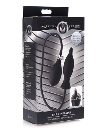 Master Series Dark Inflator Inflatable Silicone Anal Plug - Black Xr LLC