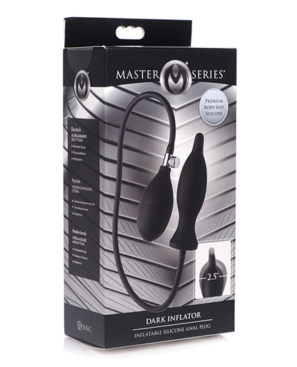 Master Series Dark Inflator Inflatable Silicone Anal Plug - Black Xr LLC