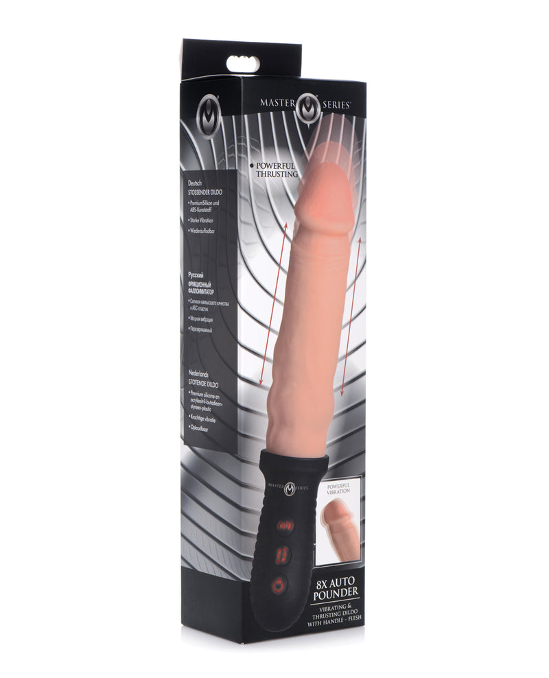 Master Series 8X Auto Pounder Vibrating & Thrusting Dildo w/Handle - Flesh Xr LLC vibrators