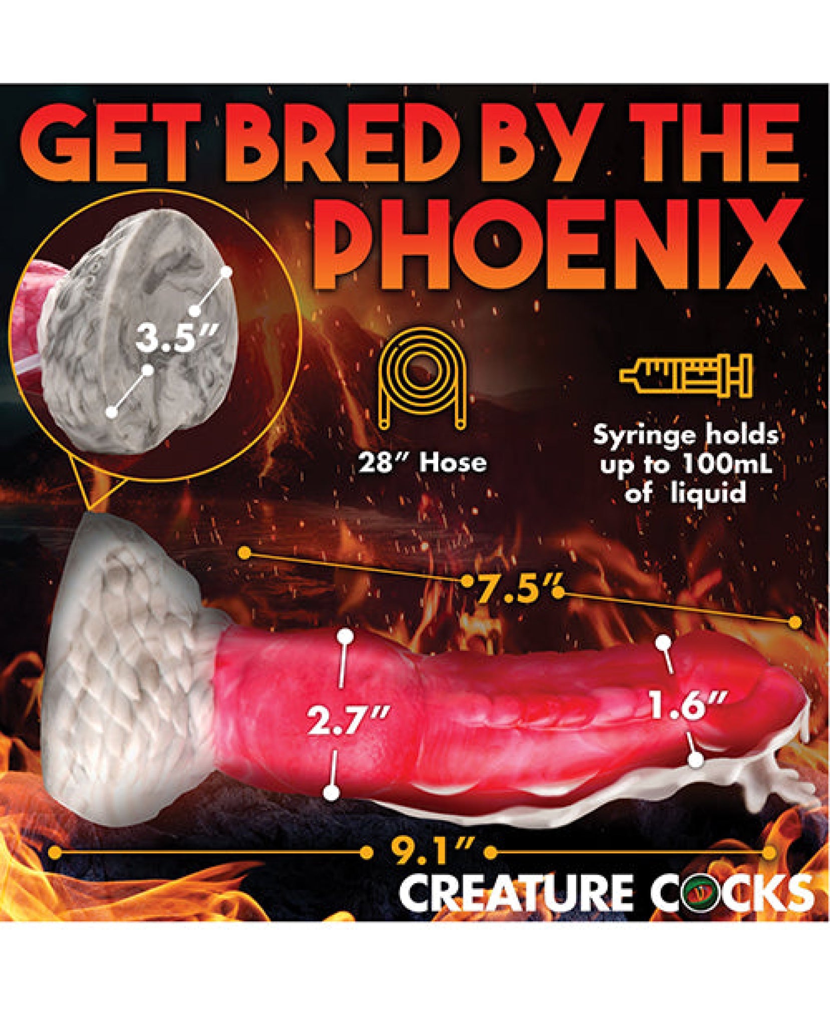 Creature Cocks Resurrector Phoenix Squirting Silicone Dildo - JLD Creature Cocks Resurrector Phoenix Squirting Silicone Dildo - JLD