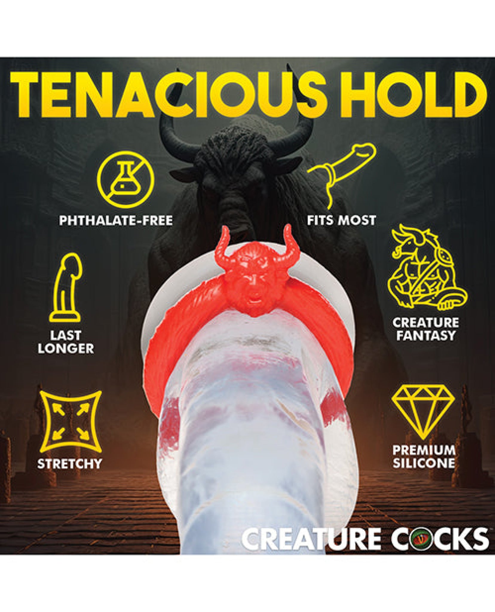 Creature Cocks Beast Mode Silicone Cock Ring - Red Creature Cocks