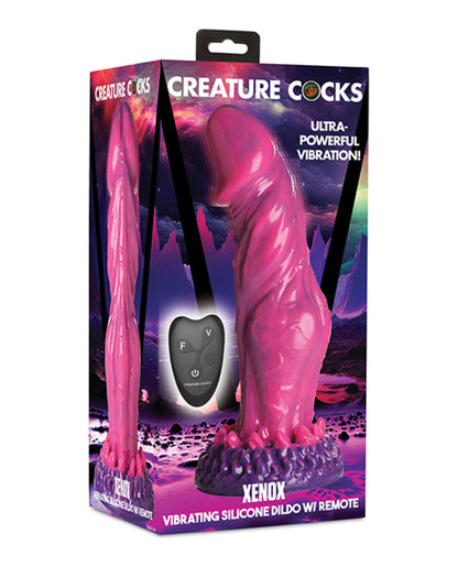Creature Cocks Xenox Vibrating Silicone Dildo w/Remote - Pink/Purple Xr LLC