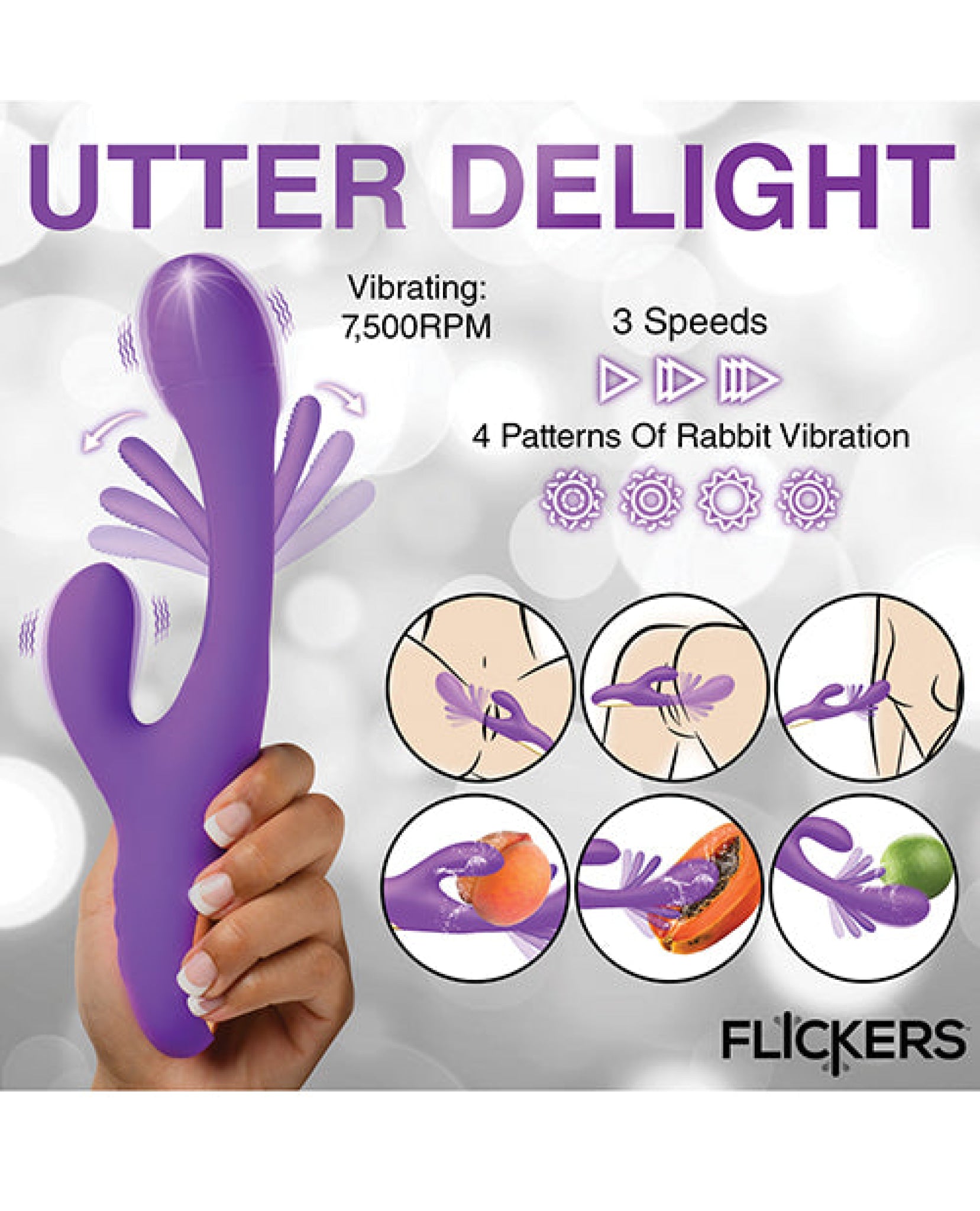Inmi Tri-Flick Flicking Rabbit Vibrator - Purple Xr LLC