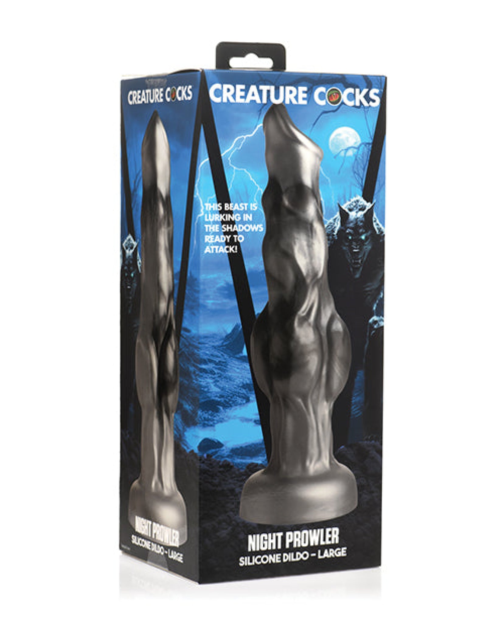 Creature Cocks Night Prowler Silicone Dildo - Black/Silver Xr LLC