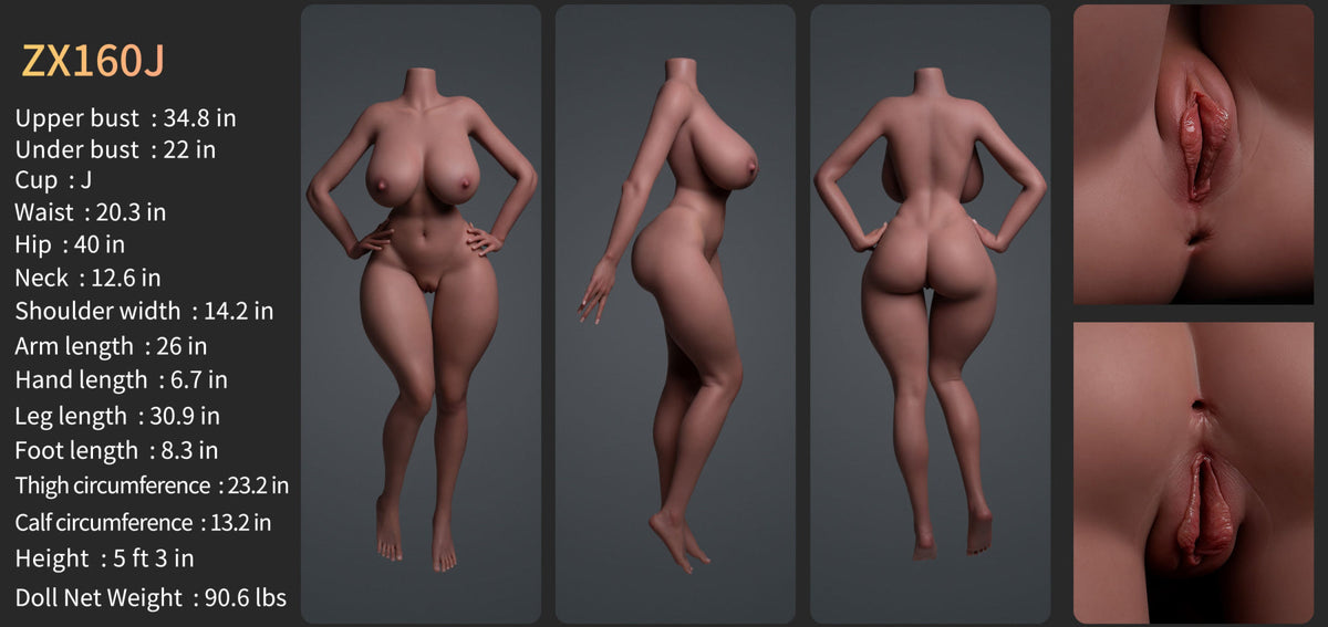 Katherine Silicone Head (Movable Jaw + Implanted Hair) + SLE Body Sex Doll - ZELEX® [USA STOCK] ZELEX® SLE Collection