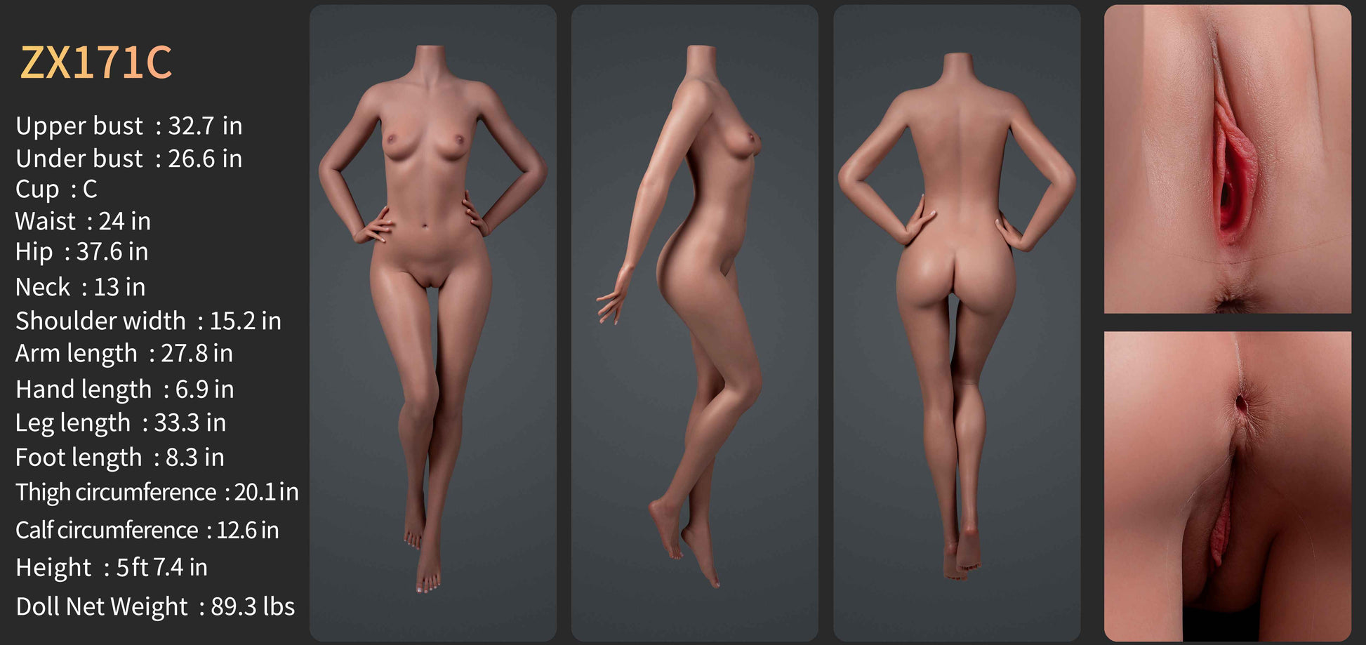 Gwyneth Premium Silicone Head (Movable Jaw) + SLE Body Sex Doll - ZELEX® [USA & CANADA STOCK] ZELEX® SLE Collection